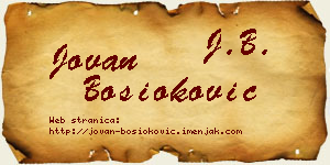 Jovan Bosioković vizit kartica